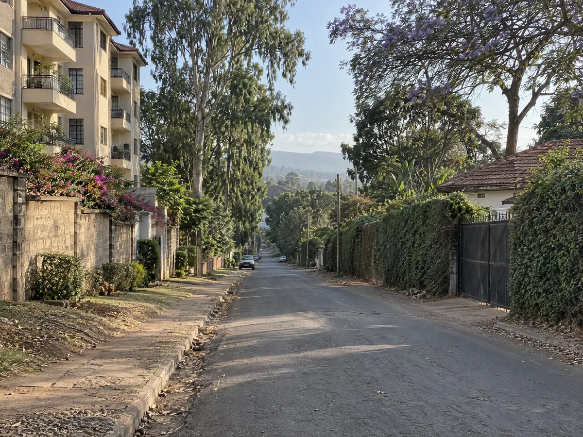 Residential street in Ngong Road